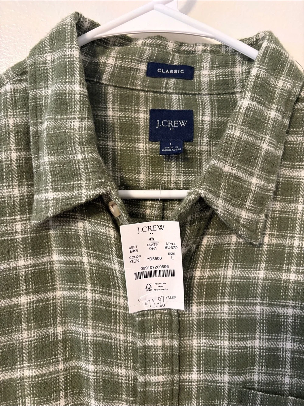 J. Crew green white